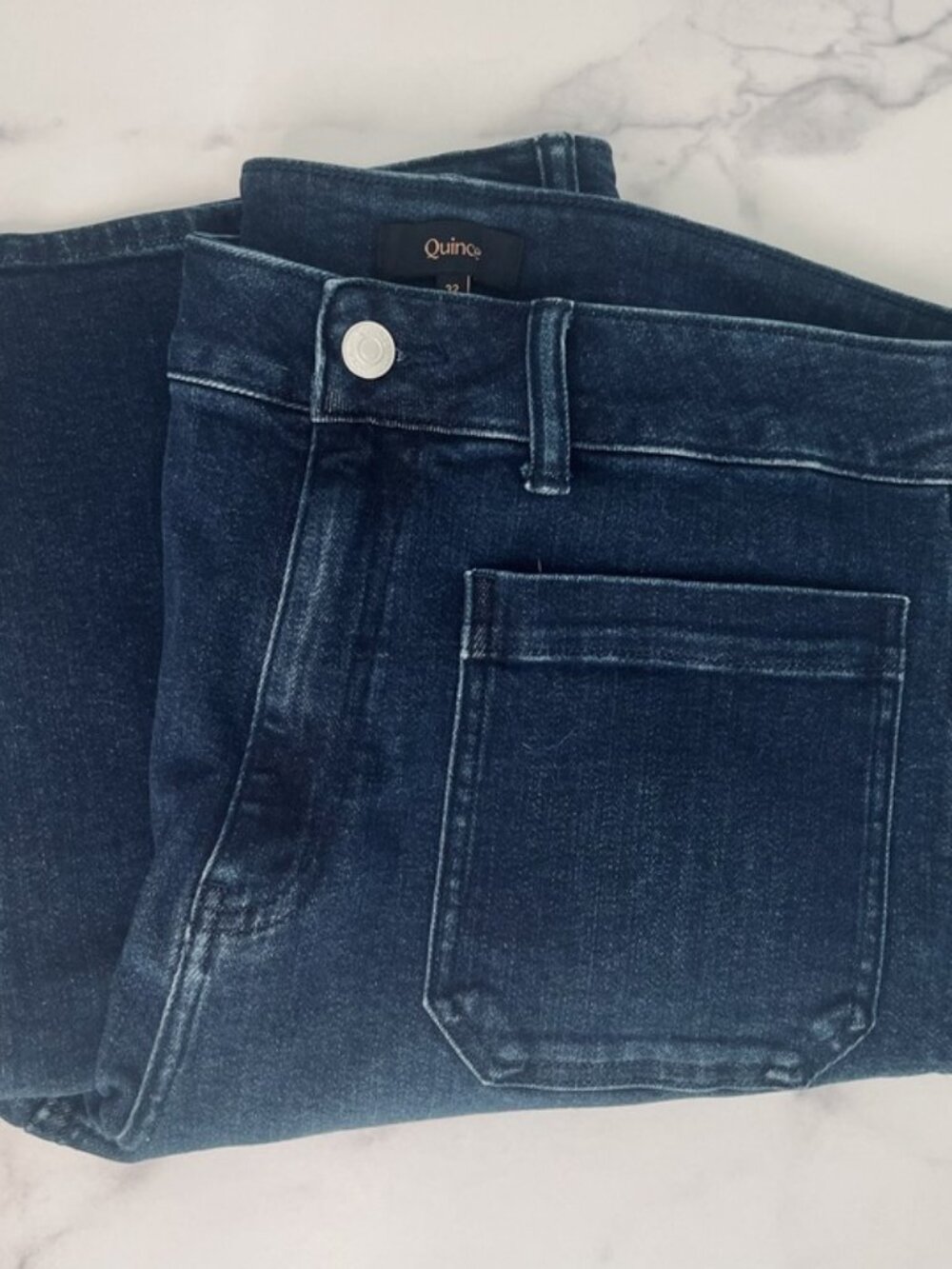NWOT Quince Bella Stretch Patch Pocket Wide Leg Jeans - Picture 6 of 7